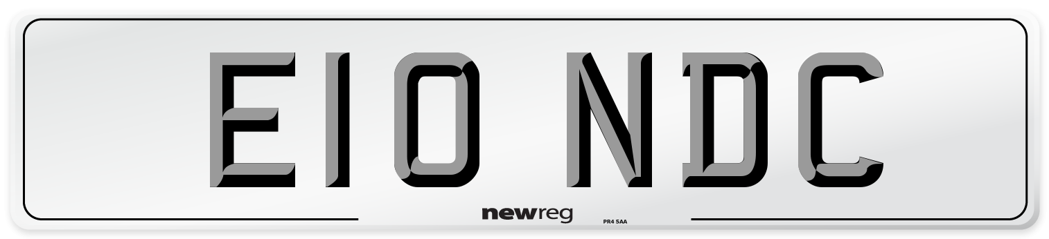 E10 NDC Number Plate from New Reg